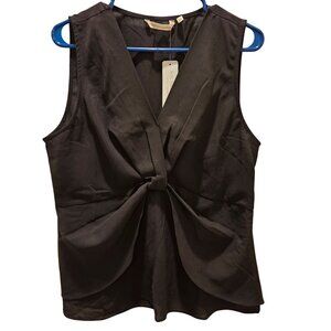 Soft Surroundings NWT Woman SZ L  ENKA Sleeveless Blouse Babydoll Cut Side Zip